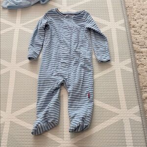 Magnetic Me Light Blue Striped Footie 3-6 Months